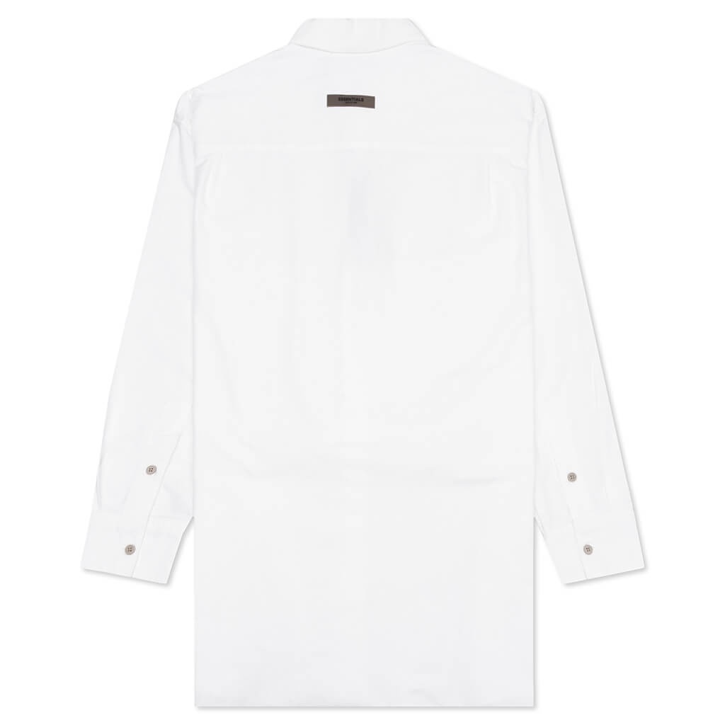 ESSENTIALS WOMEN'S OVERSIZED OXFORD - WHITE - 2