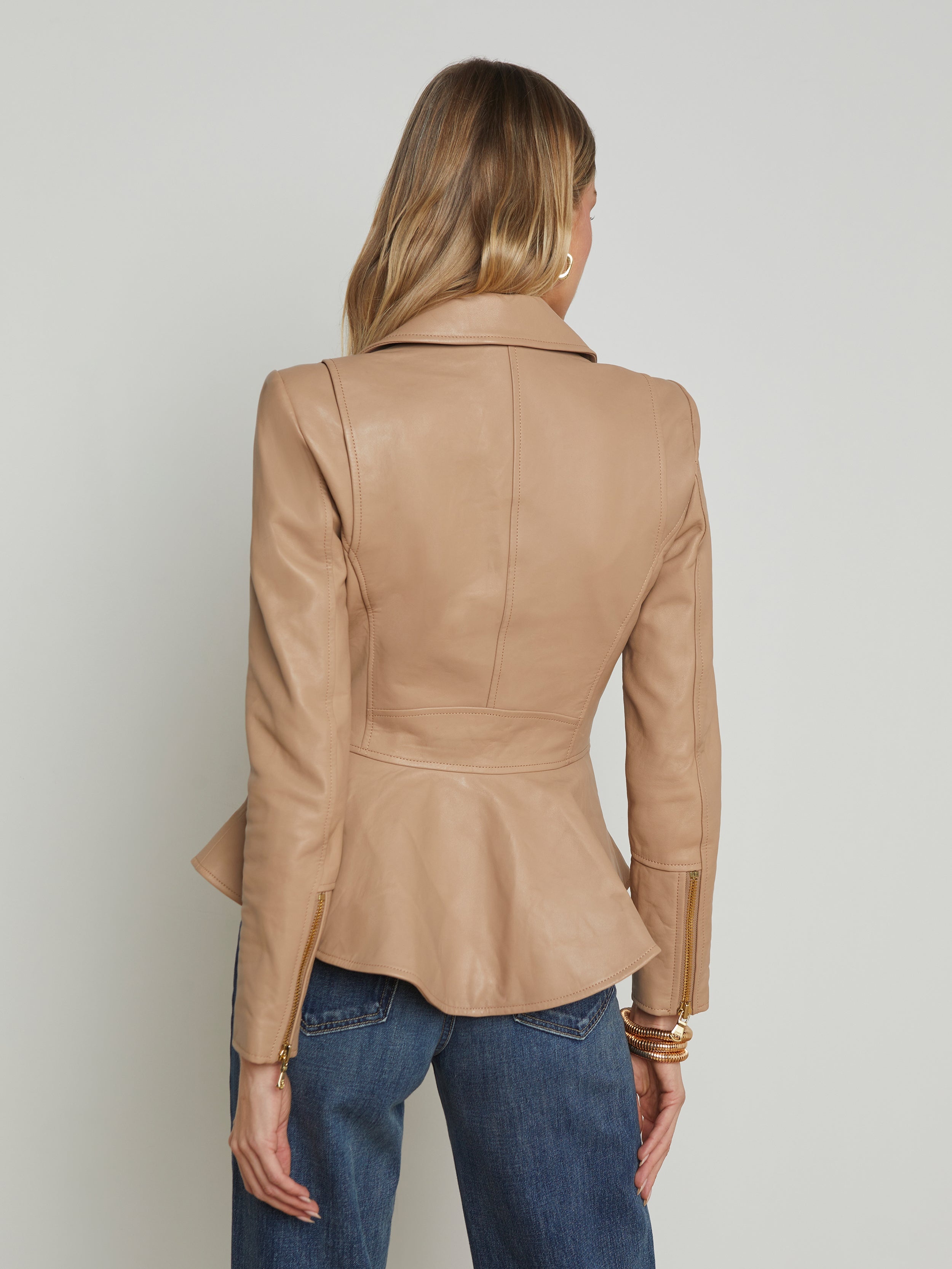 Lyric Leather Peplum Jacket - 5