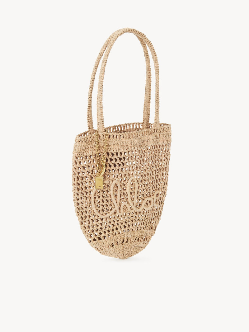 Chloé SMALL SUMMER BANANA TOTE BAG IN RAFFIA outlook