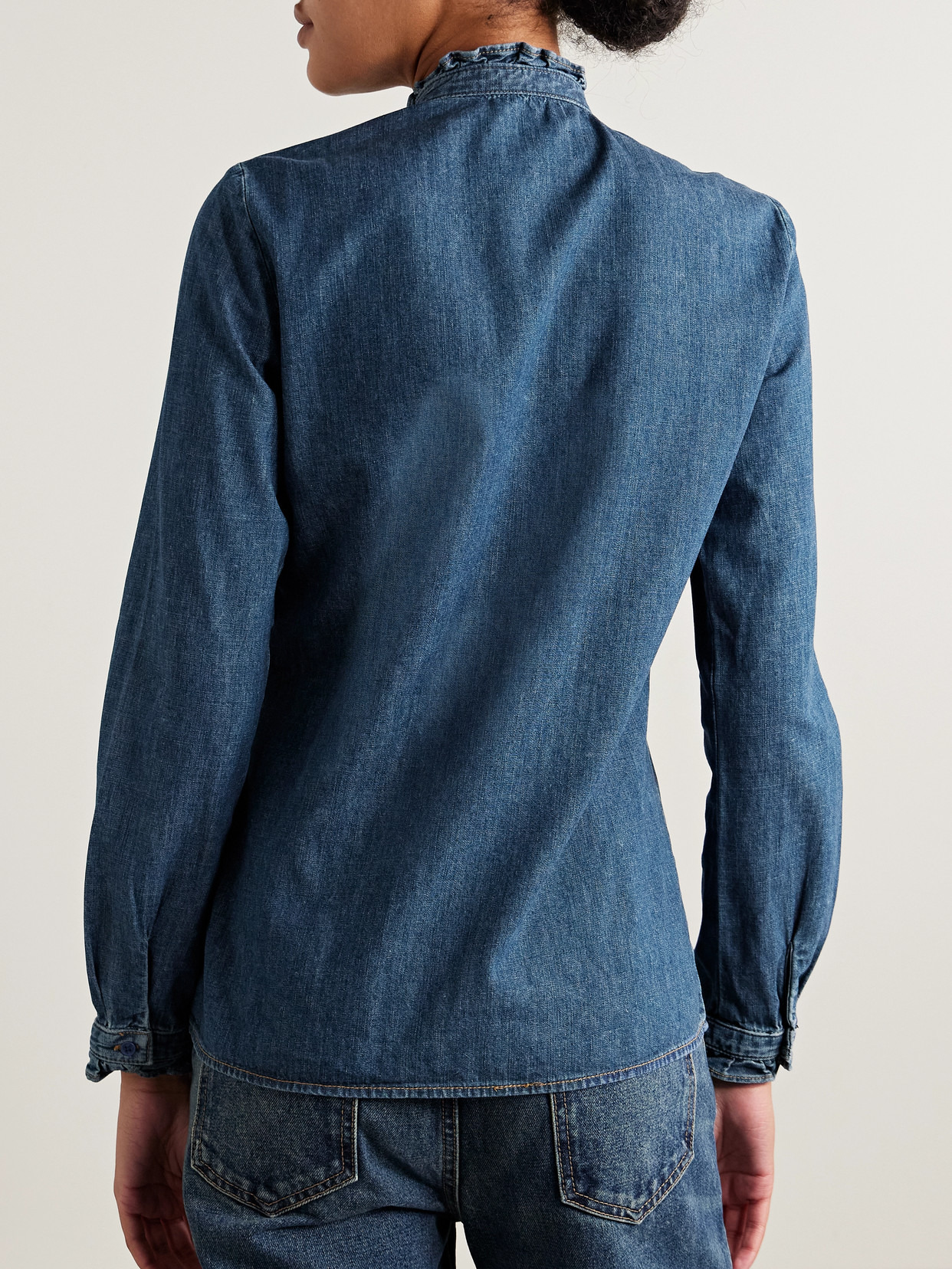 Marcela Ruffled Denim Shirt - 3
