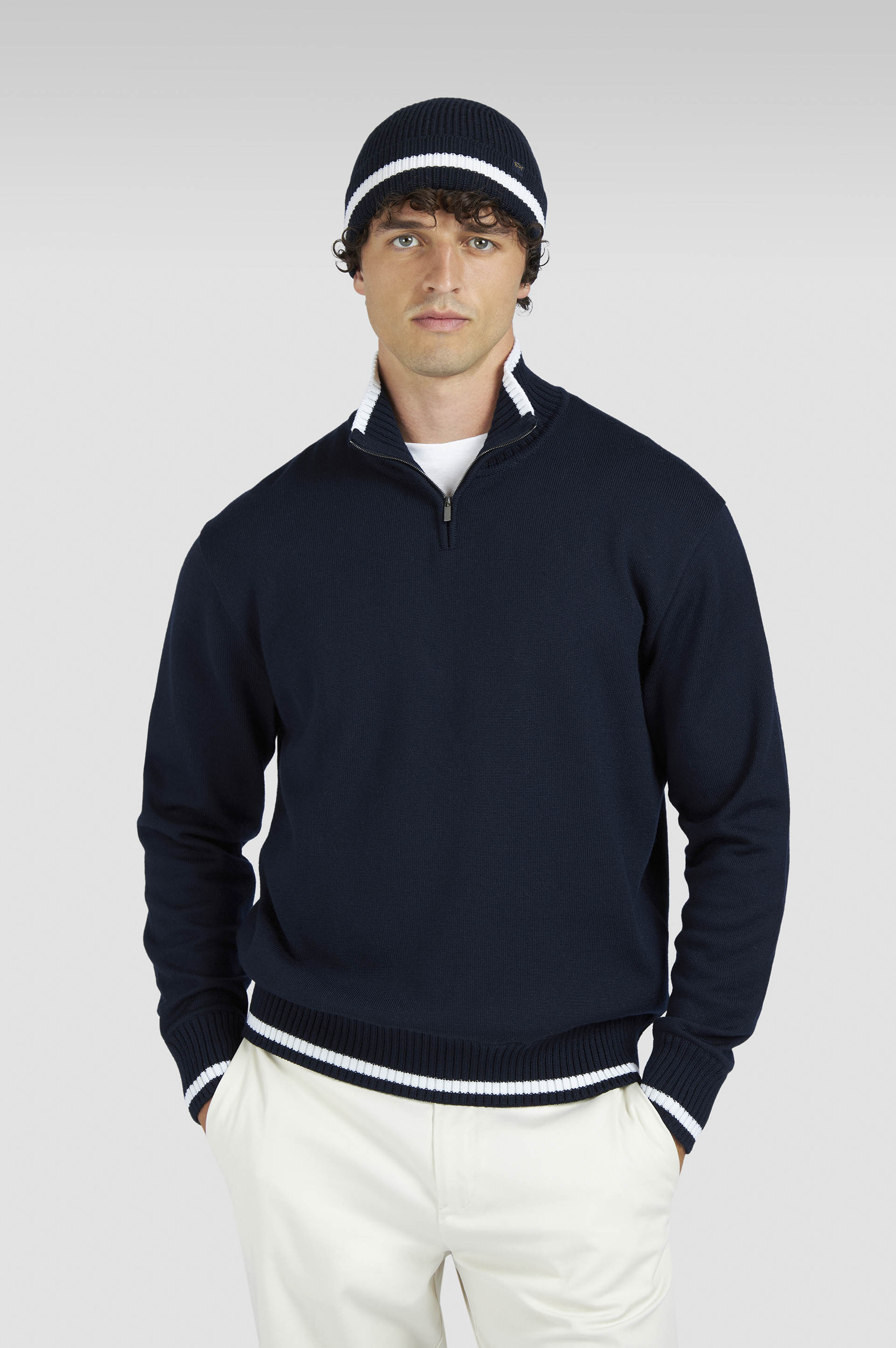 SOFT COOL TOUCH WOOL HALF ZIP SWEATER - 6