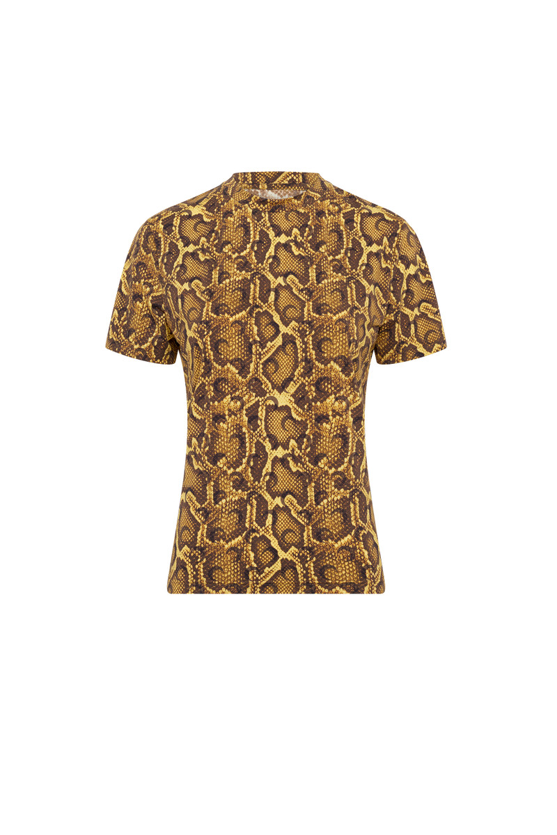 PYTHON PRINTED JERSEY SS CREWNECK TOP 1