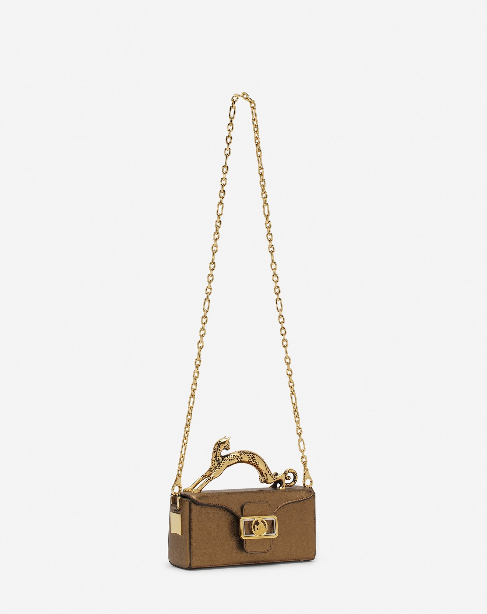 NANO PENCIL CAT BAG IN METALLIC GRAINED LEATHER - 3