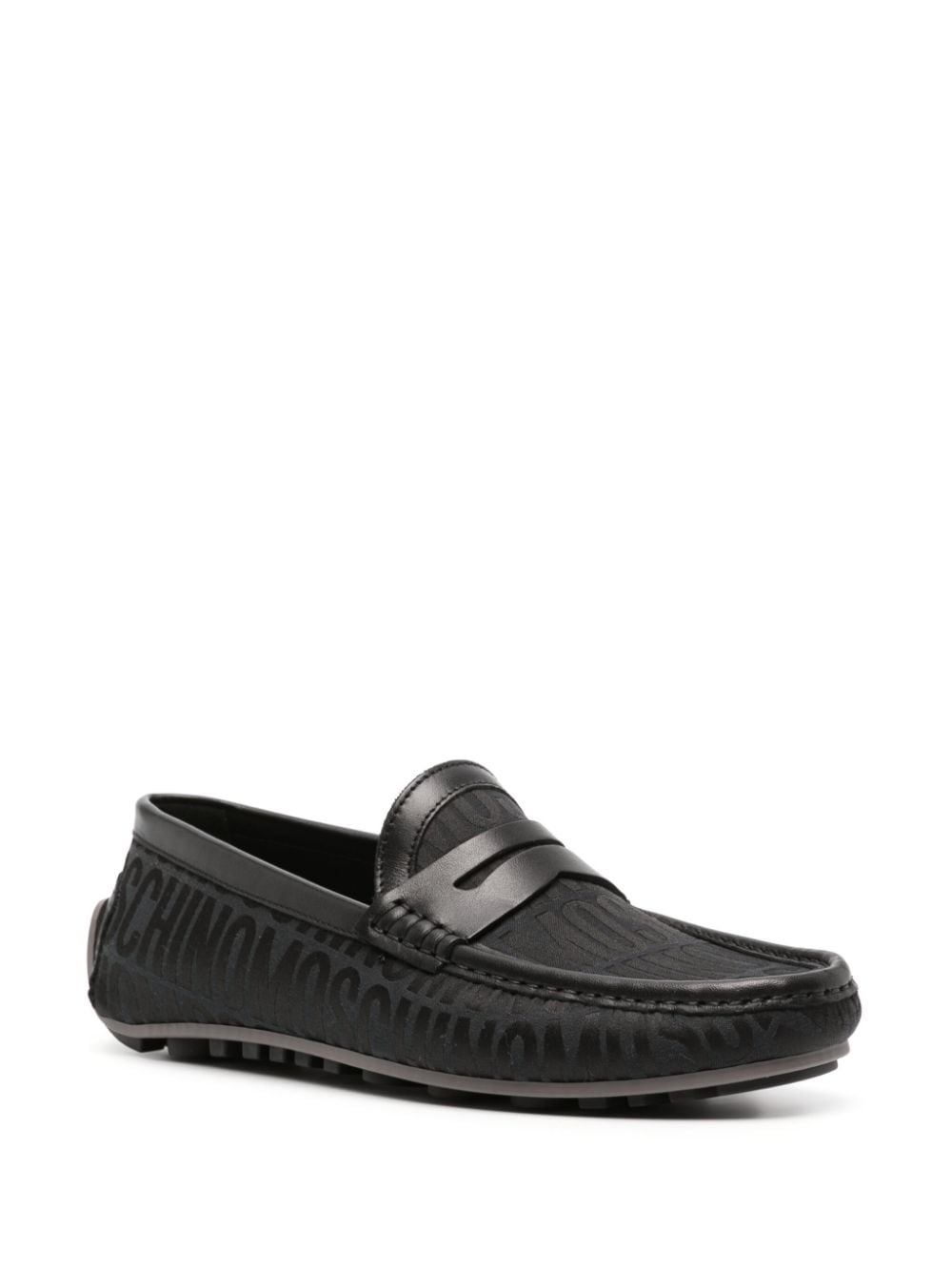 monogram-jacquard penny loafers - 3