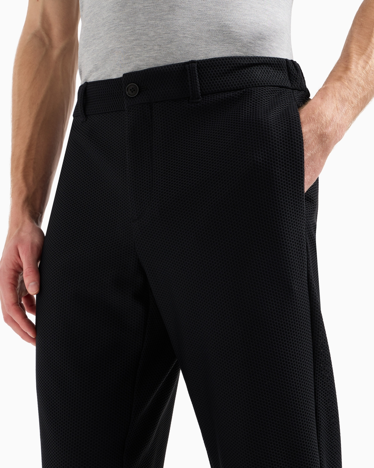 TECHNICAL WAFFLE FLAT-FRONT TROUSERS - 5