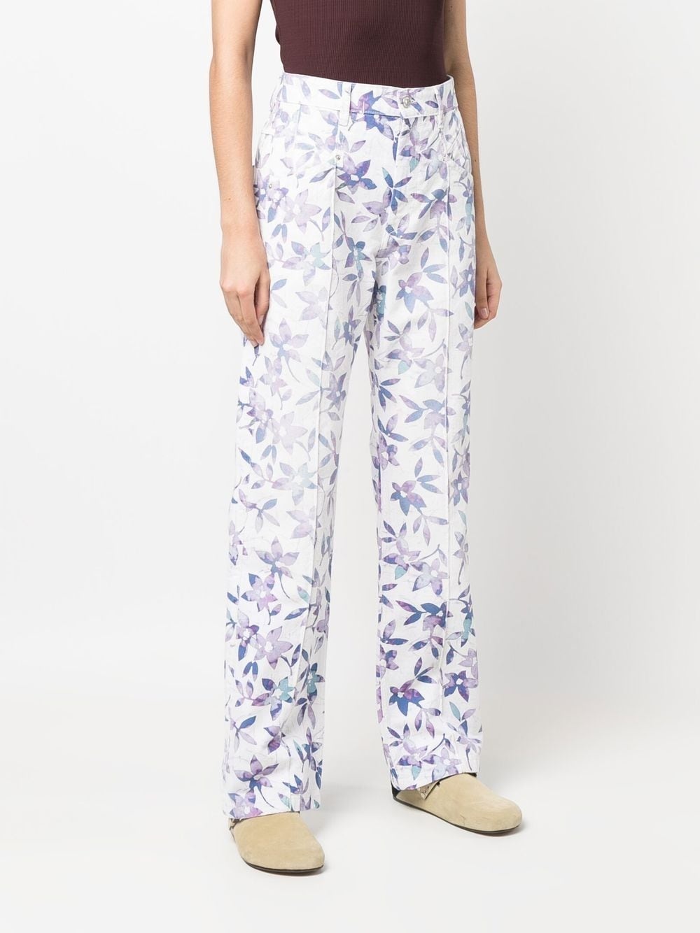 floral-print straight-leg trousers - 3
