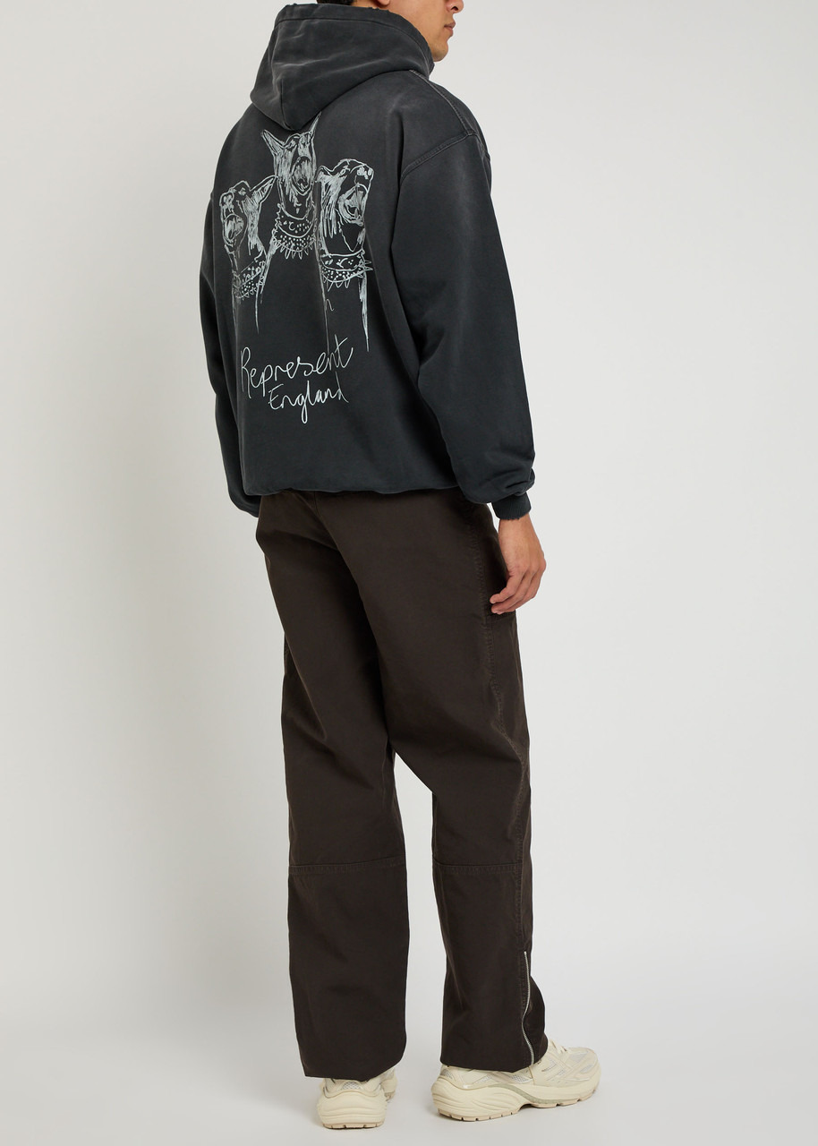Represent Hand Drawn Thoroughbred Dogs Hooded Cotton Sweatshirt - 4