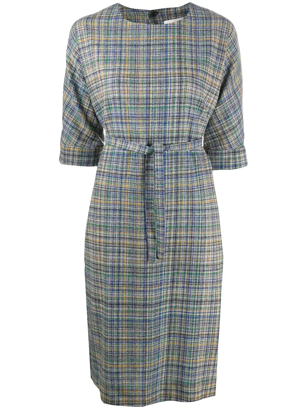 Information tie-wait tweed dress - 1