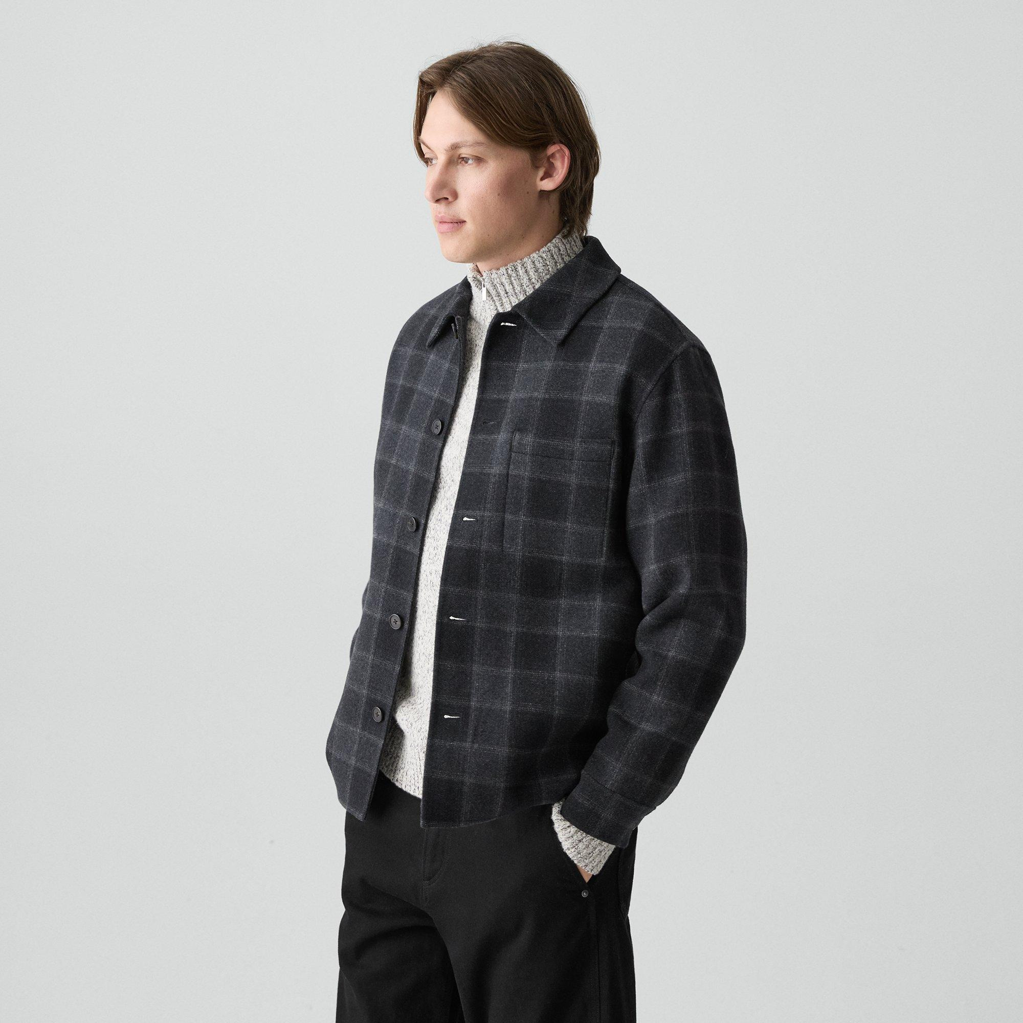 Overshirt in Checked Double-Face Wool-Cashmere - 3