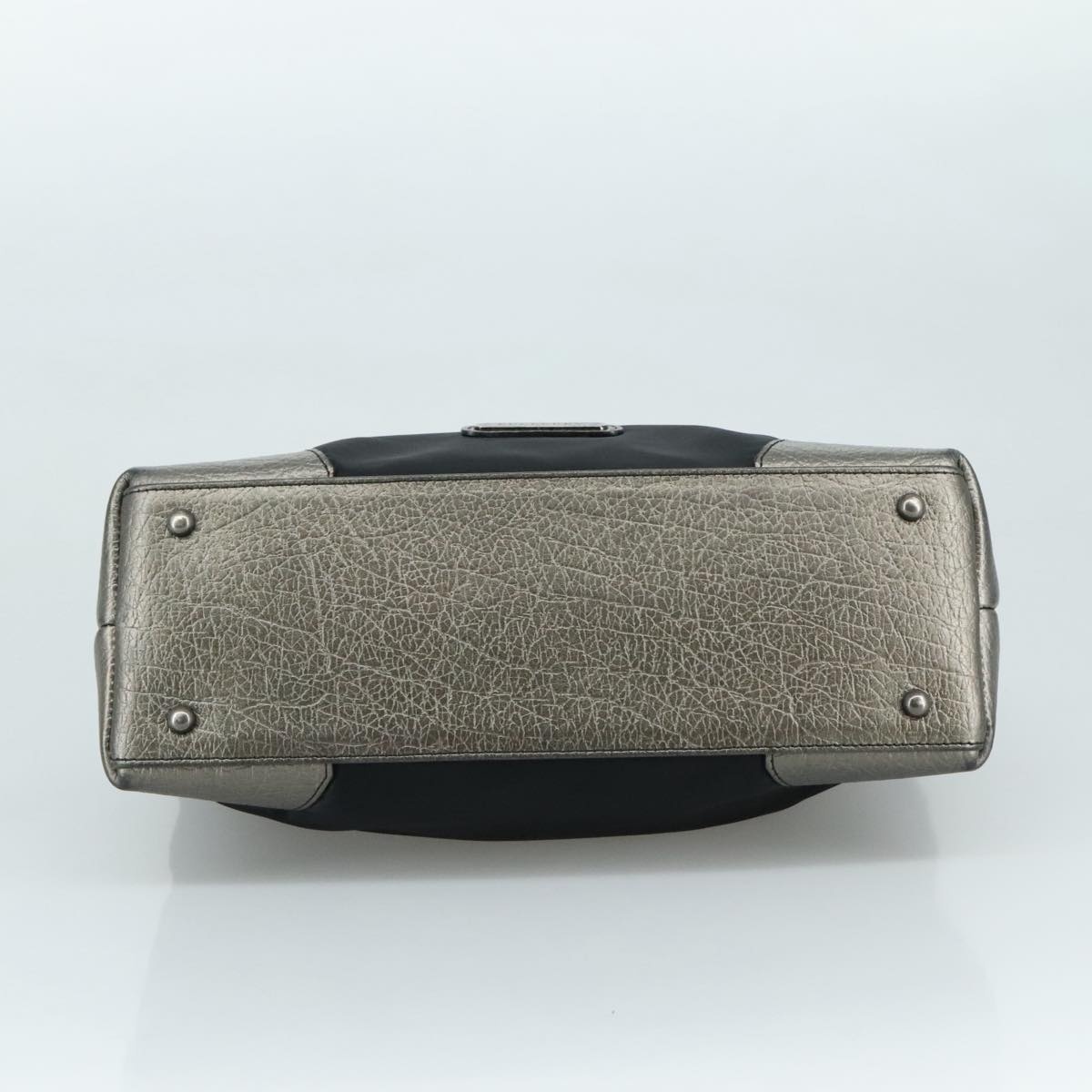 Burberry Shoulder Bag Nylon Leather Black Silver - 9