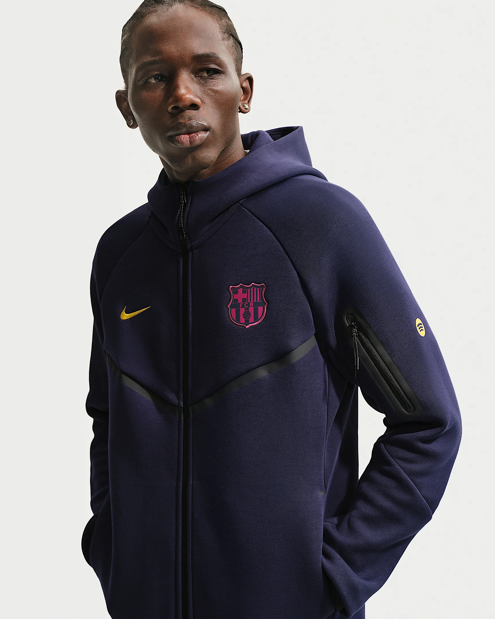 FC Barcelona Tech Fleece Windrunner Men's Nike Soccer Full-Zip Hoodie - 1