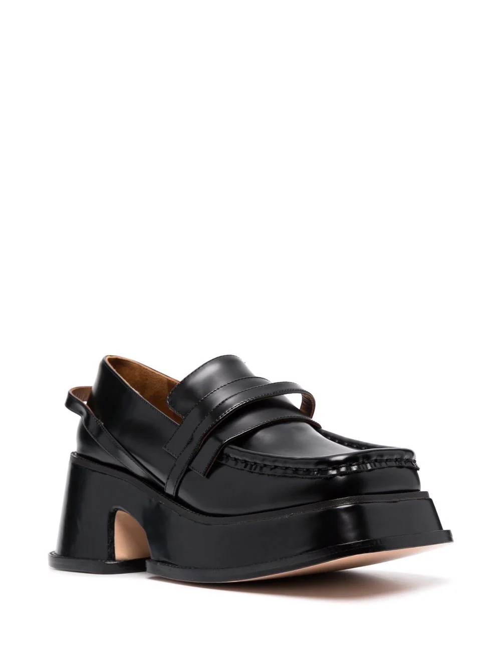 square-toe platform loafers - 2