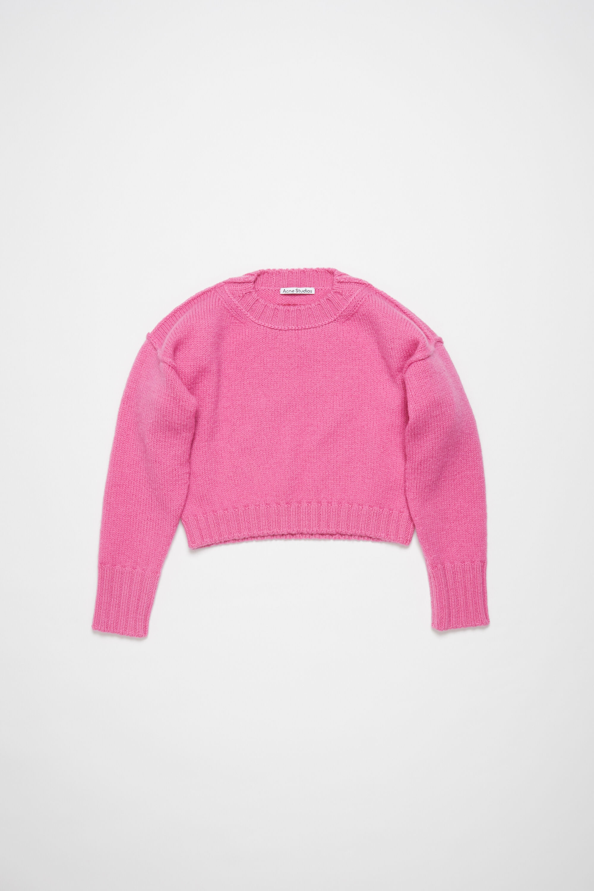 Crew neck wool jumper - Pink - 1