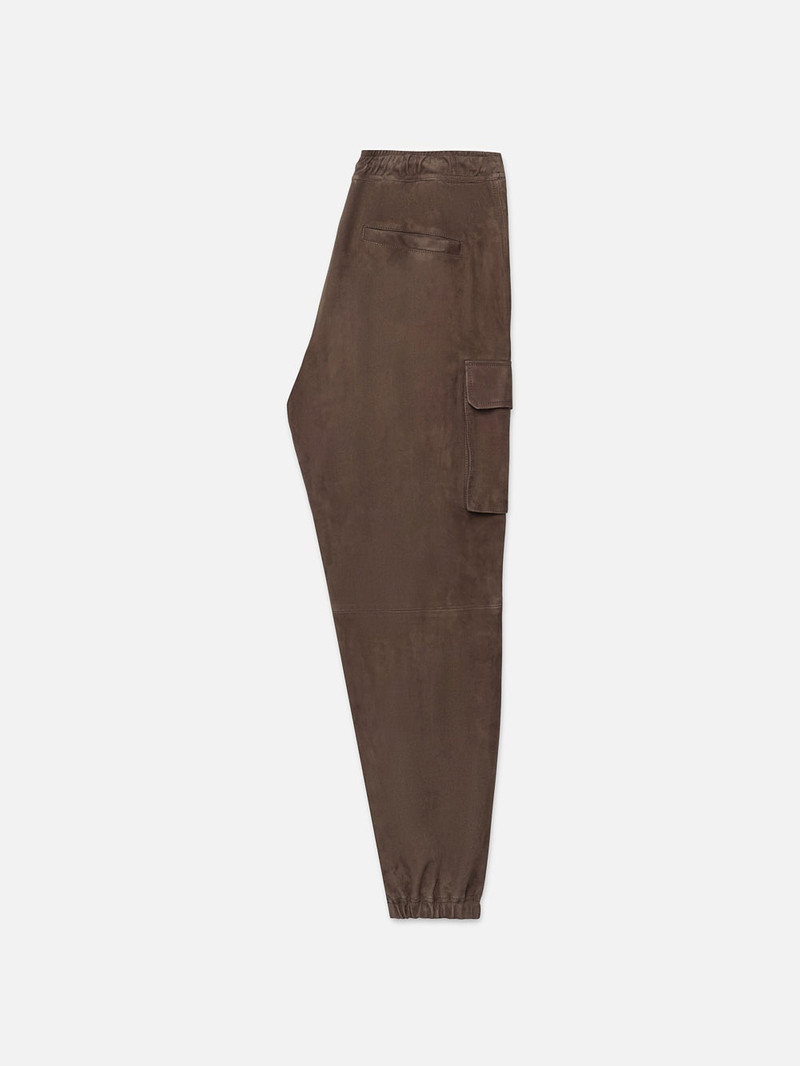 FRAME Suede Cargo Jogger in Dark Wood outlook
