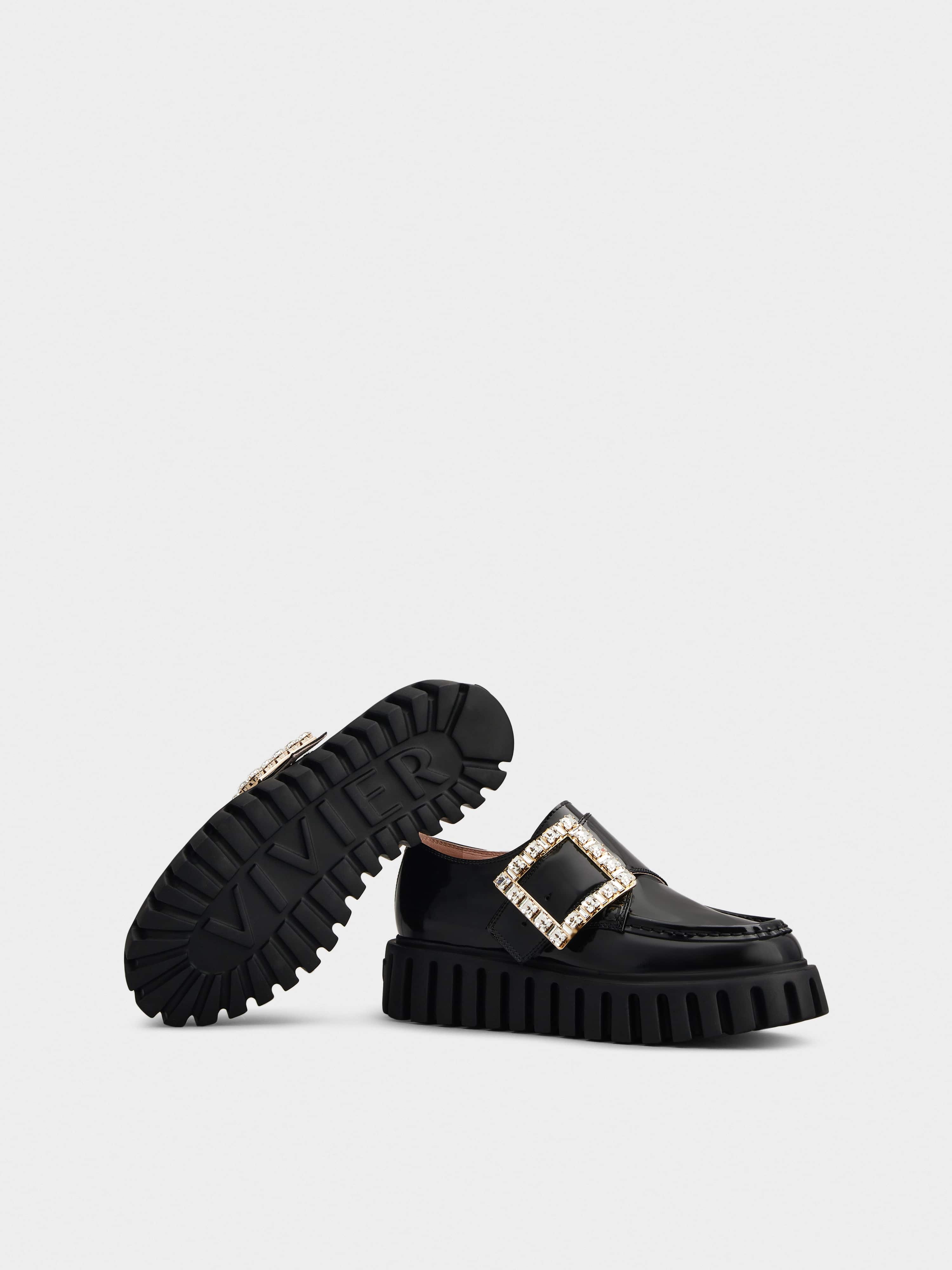 Viv’ Go-Thick Strass Buckle Loafers in Patent Leather - 6