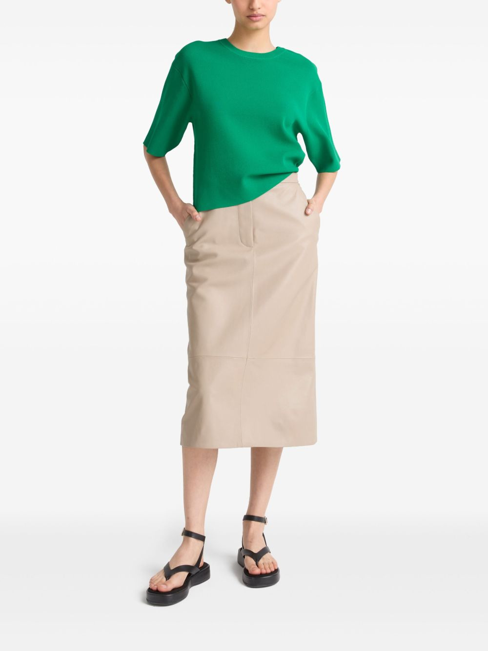 leather pencil skirt - 2