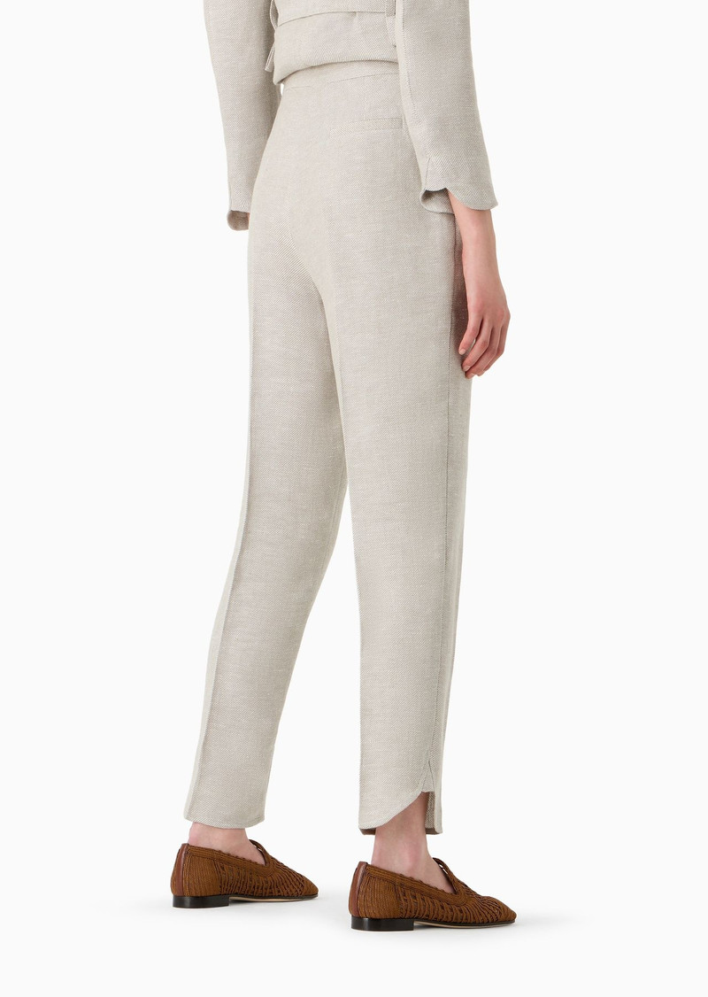 Icon oval-leg trousers in hemp and linen-blend drill 3