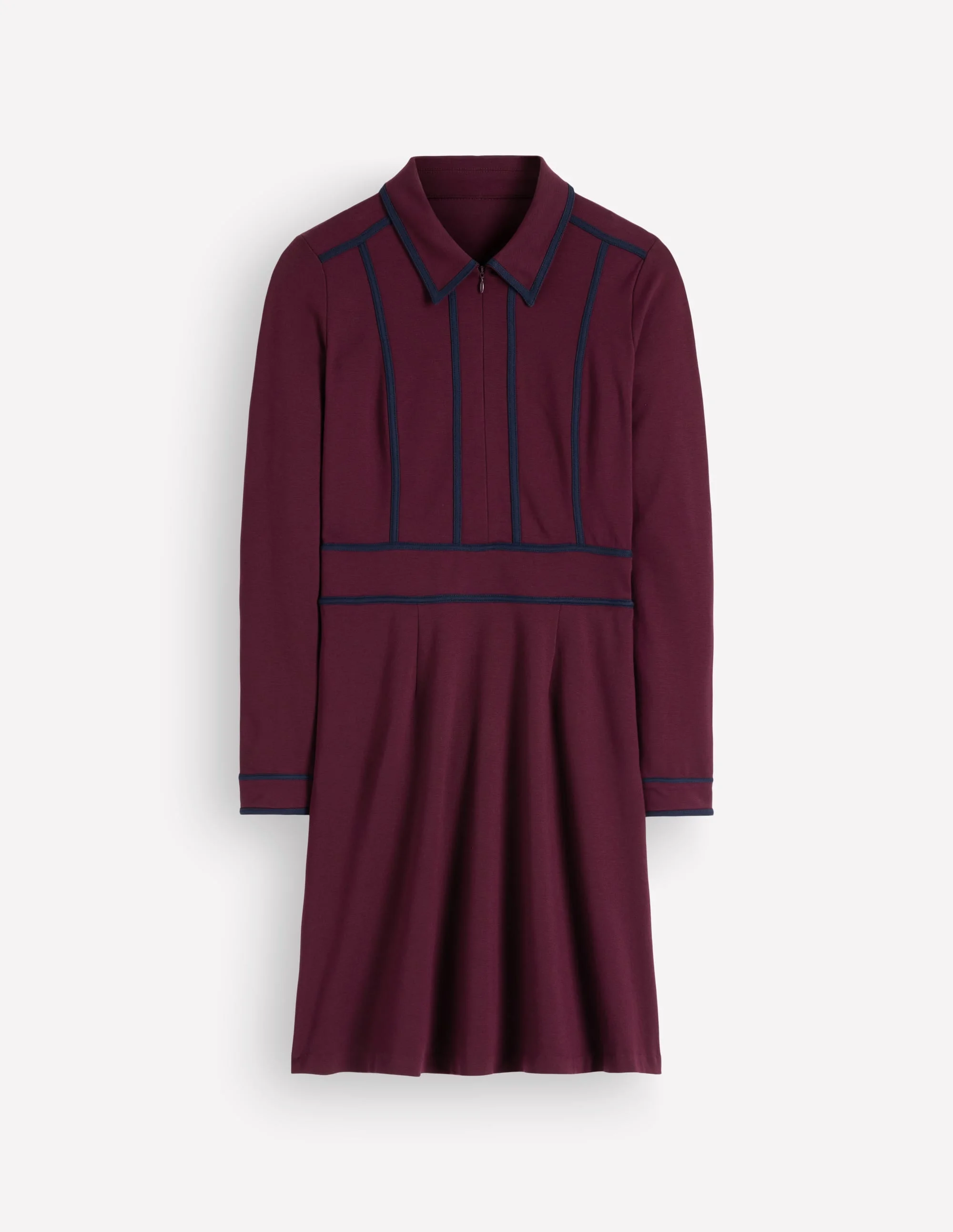 Ula Ponte Short Dress-Dark Cherry, Navy - 1