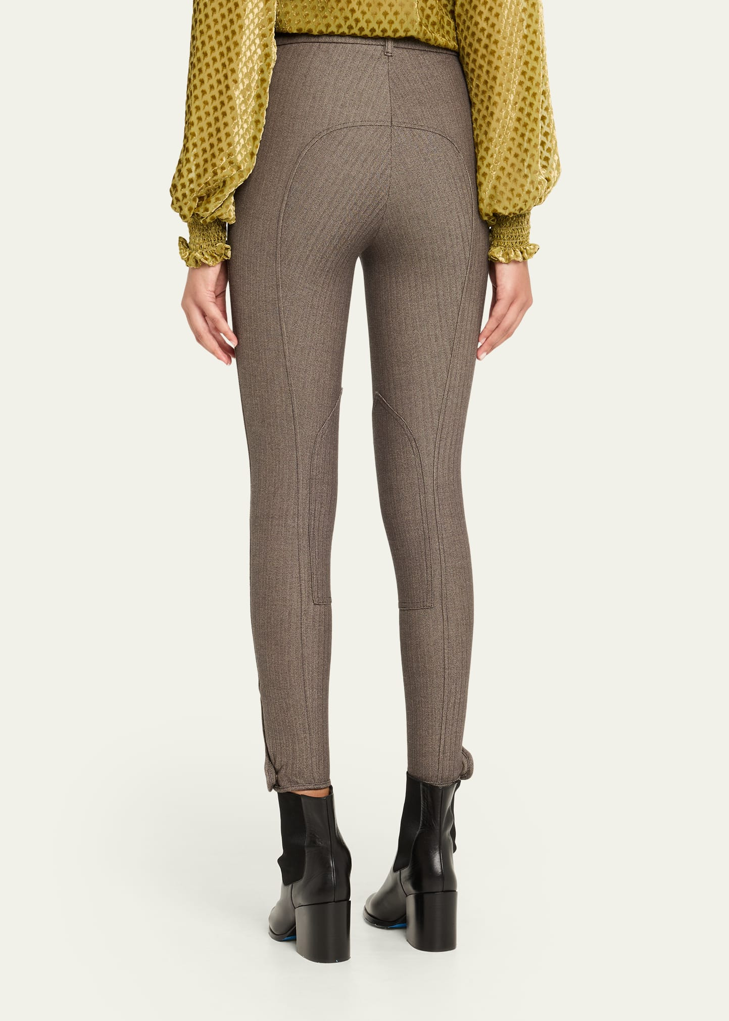 Anne Herringbone Skinny-Leg Jodhpur Pants - 3