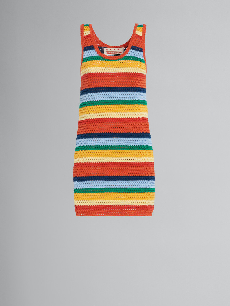 MARNI X NO VACANCY INN - MULTICOLOUR SHORT COTTON-KNIT DRESS 1