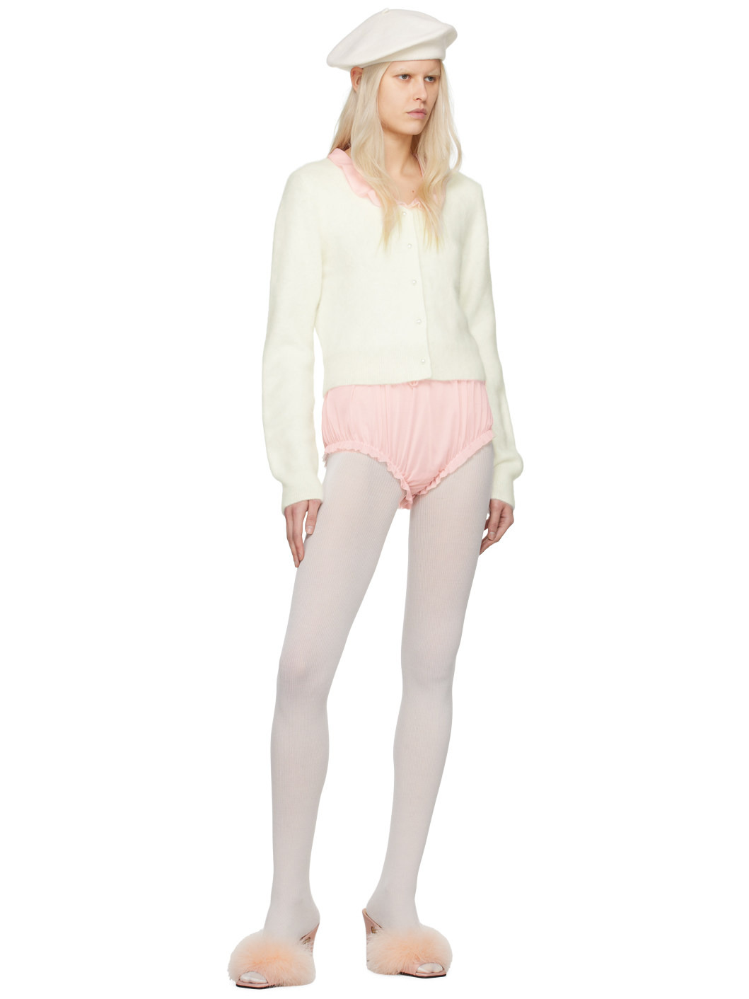 Pink Feather Mules - 5