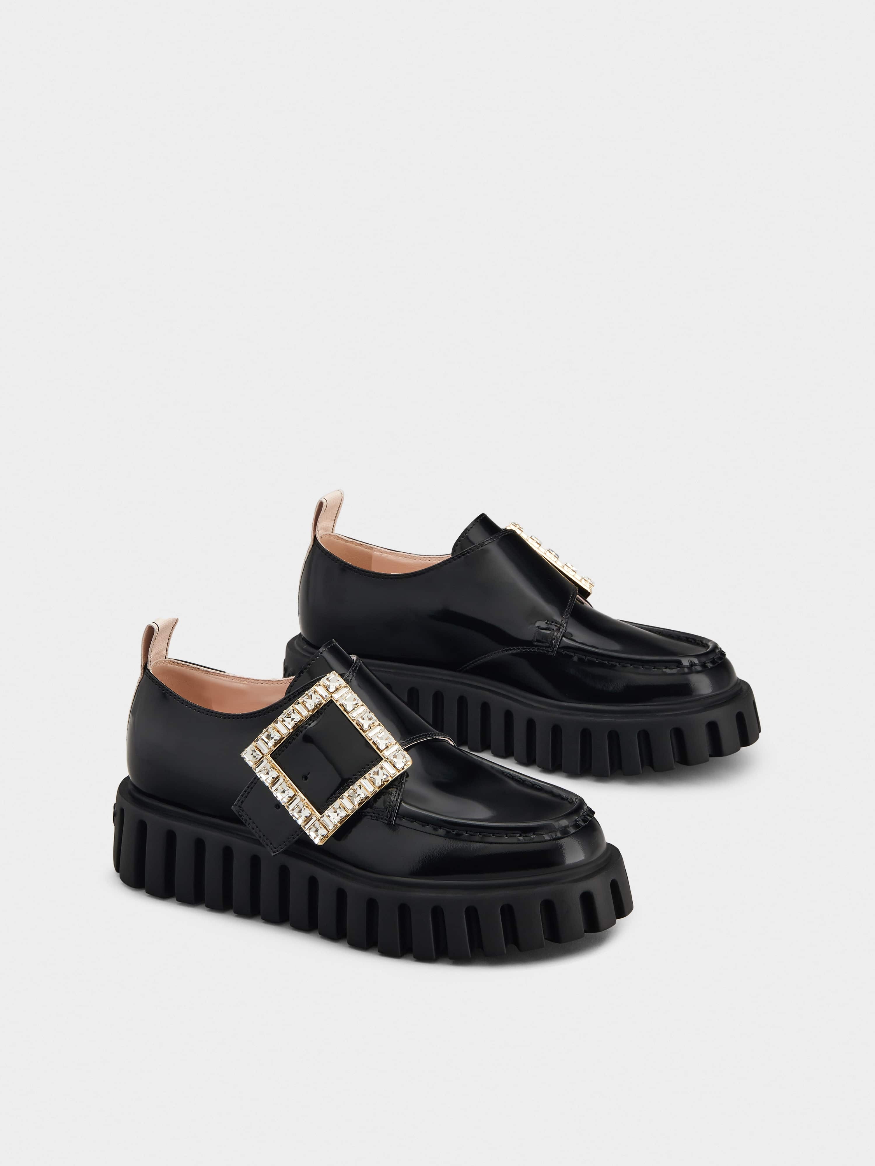 Viv’ Go-Thick Strass Buckle Loafers in Patent Leather - 3