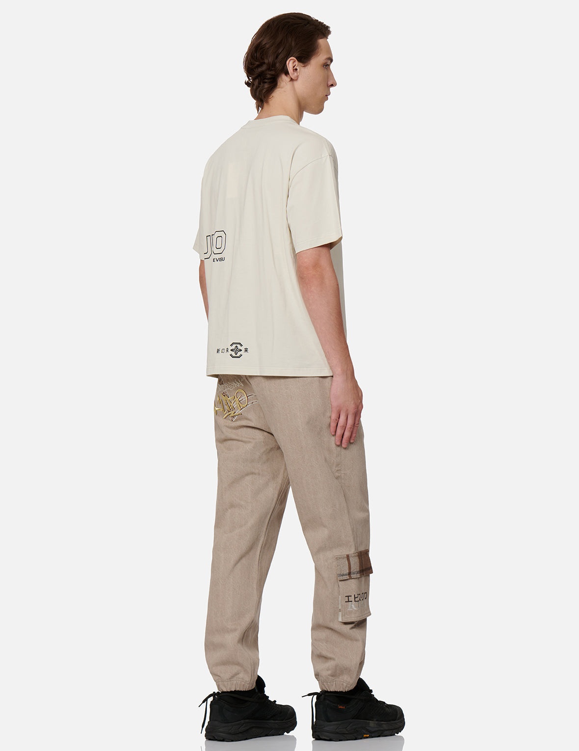 Graffiti Effect Logo and Slogan Print T-shirt - 4