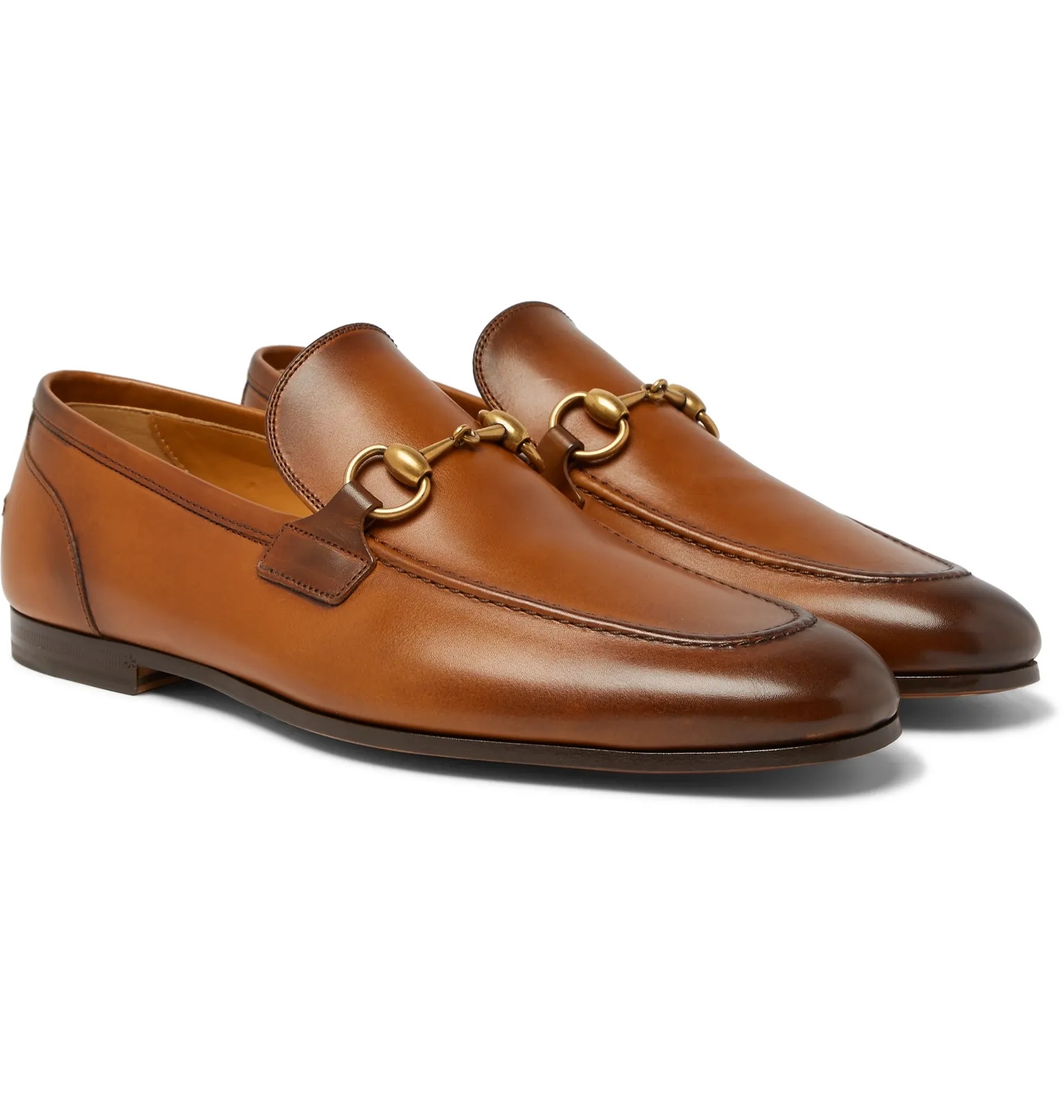 Jordaan Horsebit Burnished-Leather Loafers - 4