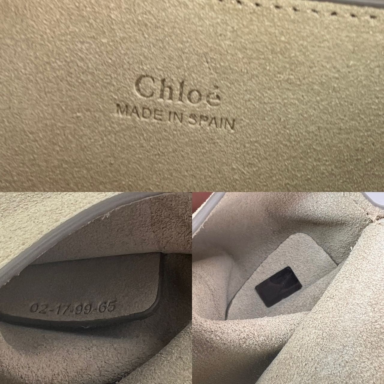 Chloe Faye Chain Suede Leather Gray Blue Crossbody Bag - 4