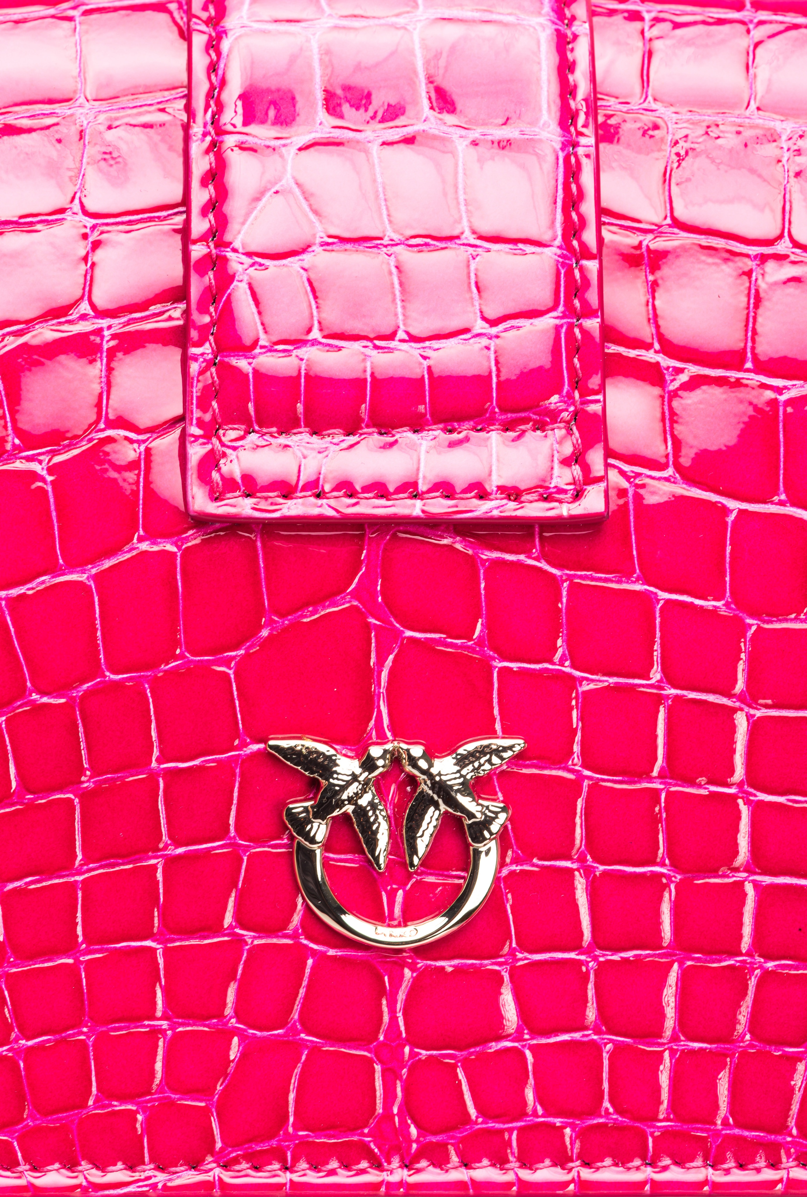 PINKO GALLERIA MINI LOVE BAG ONE IN SHINY COLOURED CROCODILE-PRINT LEATHER - 6