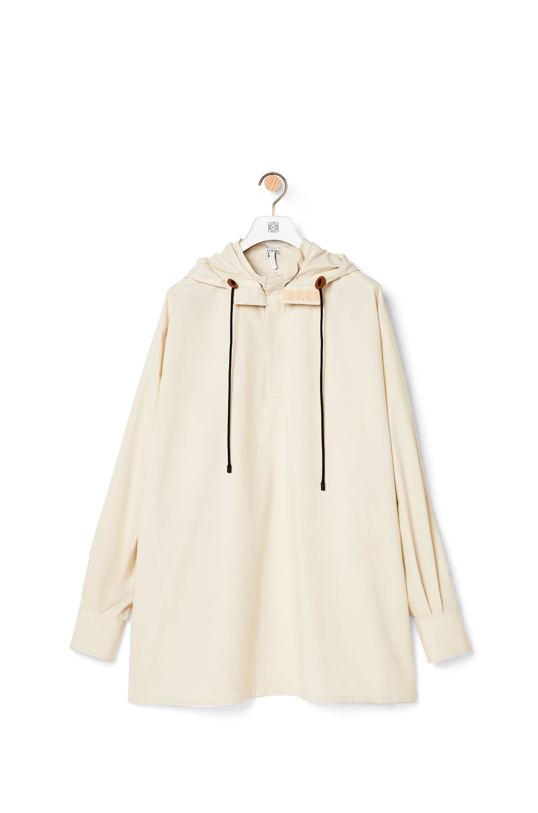 Oversize hooded shirt in cotton - 1