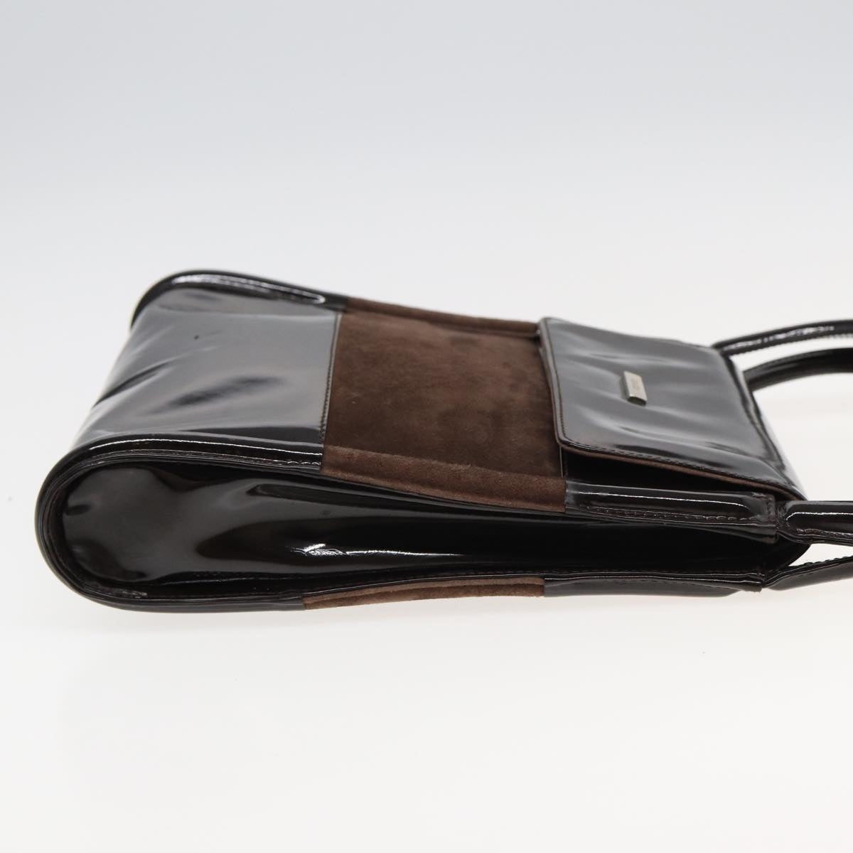GUCCI Tote Bag Enamel Suede Brown - 4