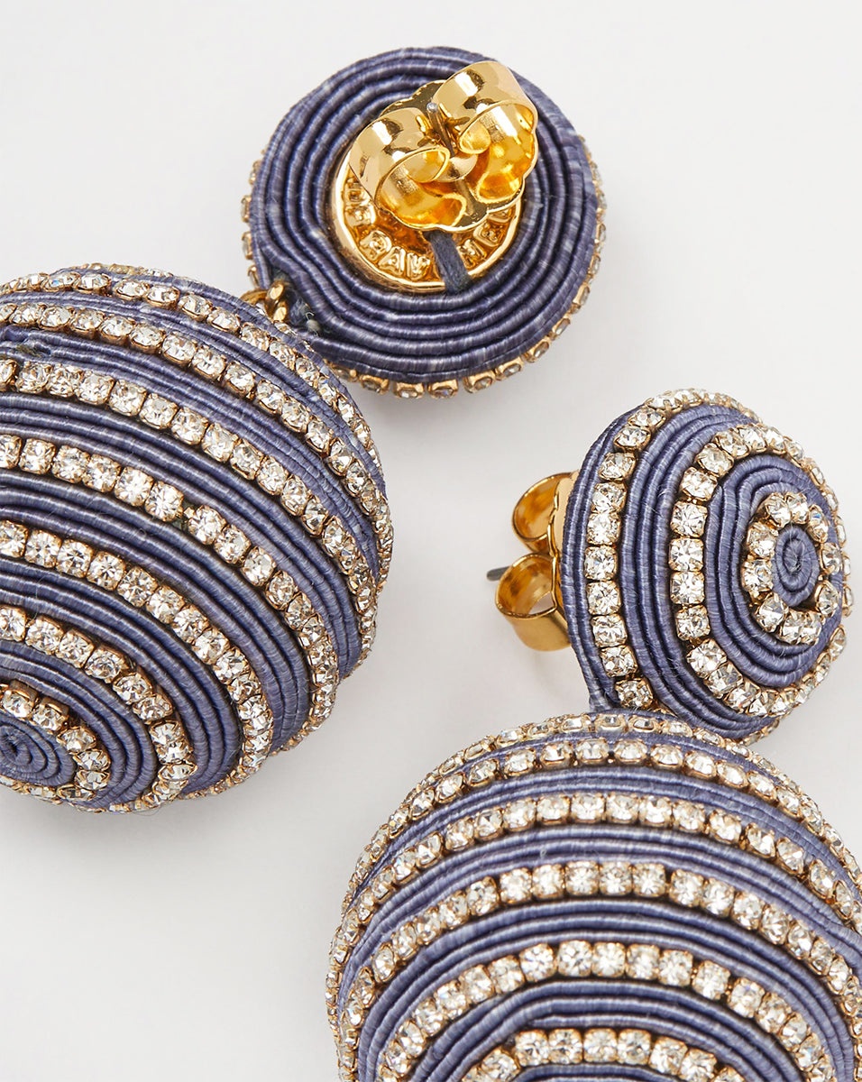 CRYSTAL BLUE STRIPE DROP EARRINGS | POST BACKING - 1