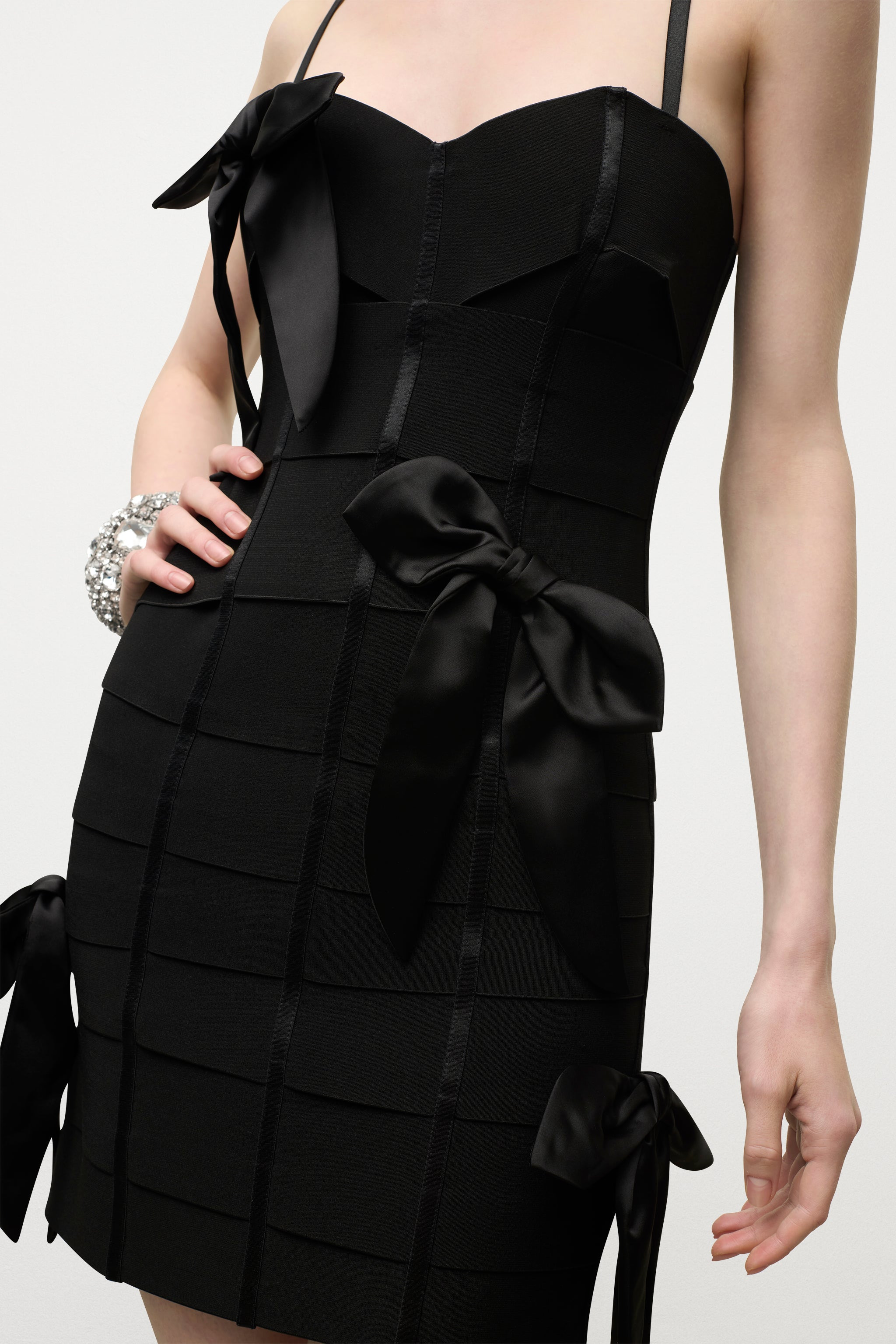 ALLOVER BOW BANDAGE MINI DRESS - 6