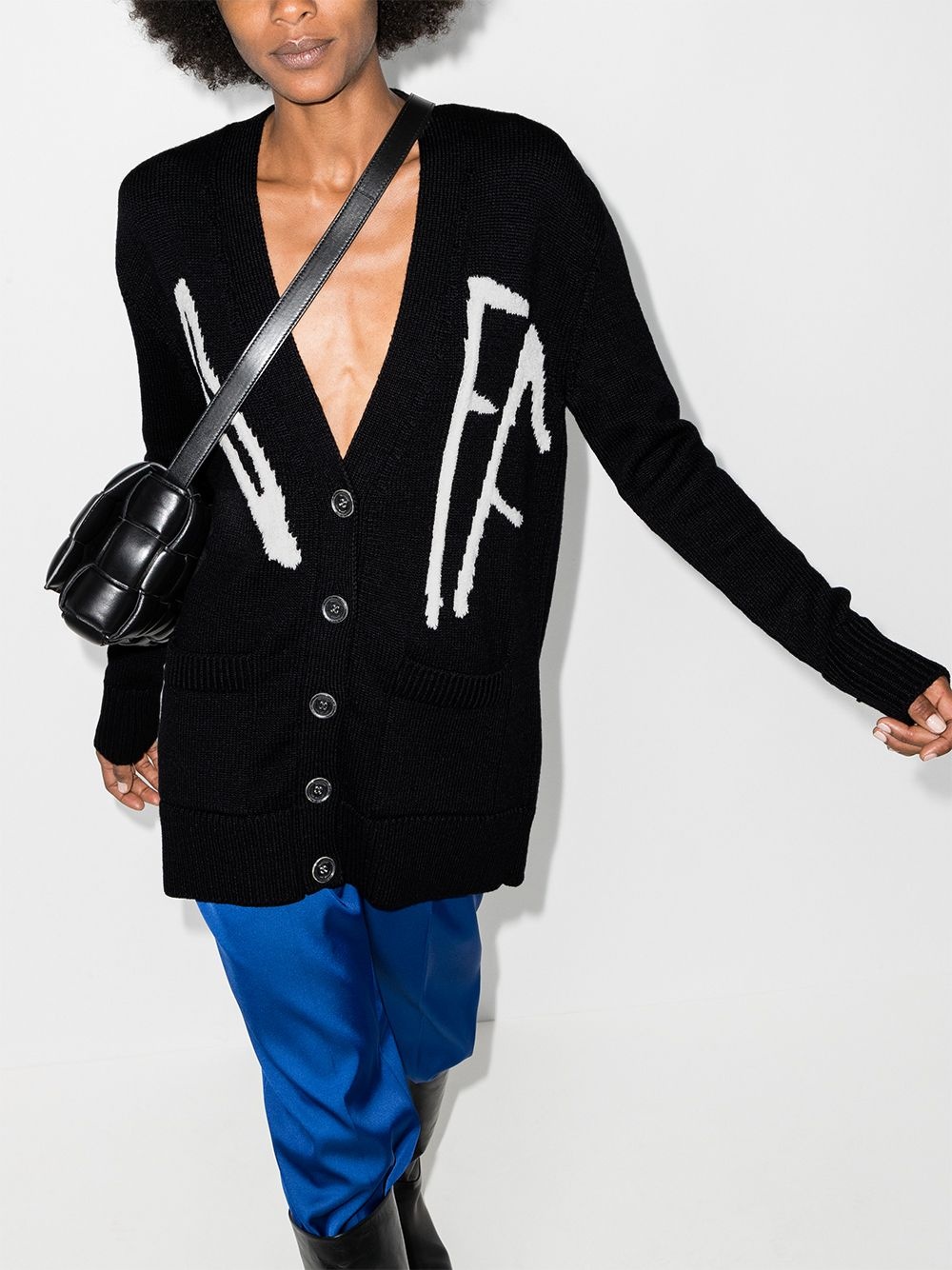 Graffiti V-neck cardigan - 2