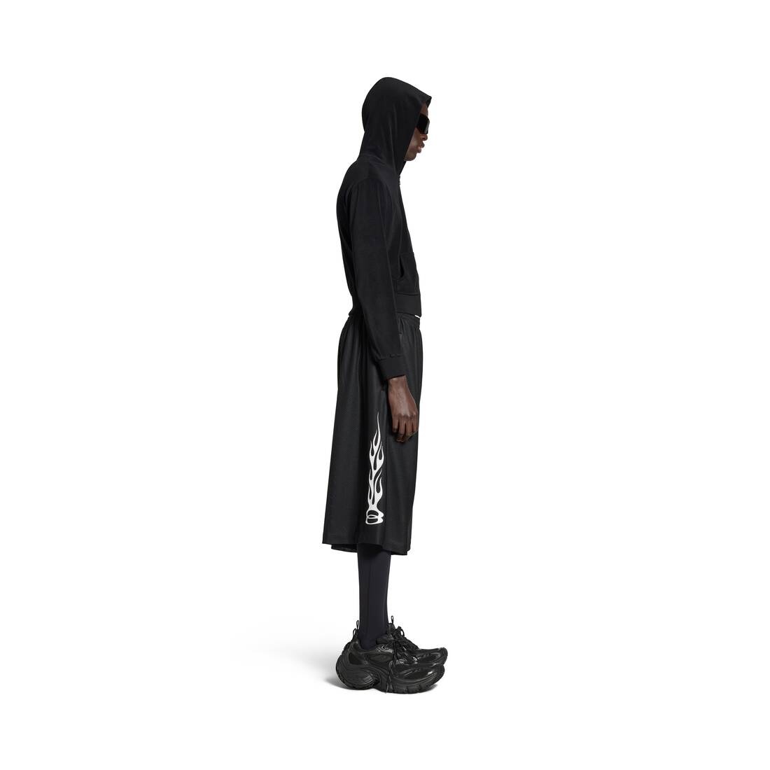 Men's Burning Unity Baggy Shorts in Black - 3