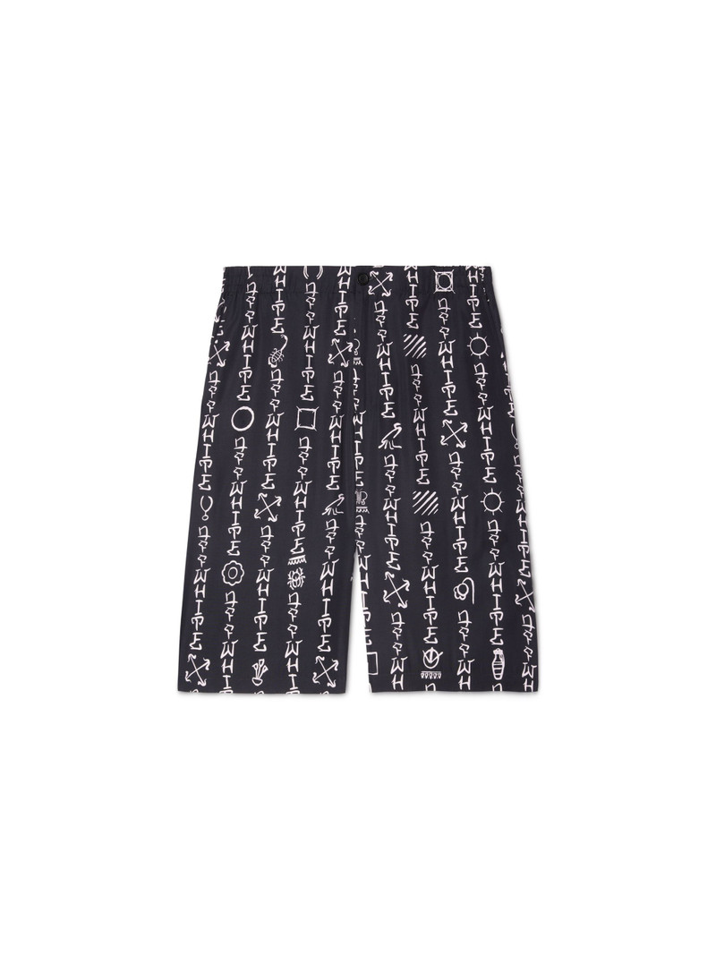 Black Type Allover Bowling Shorts 1