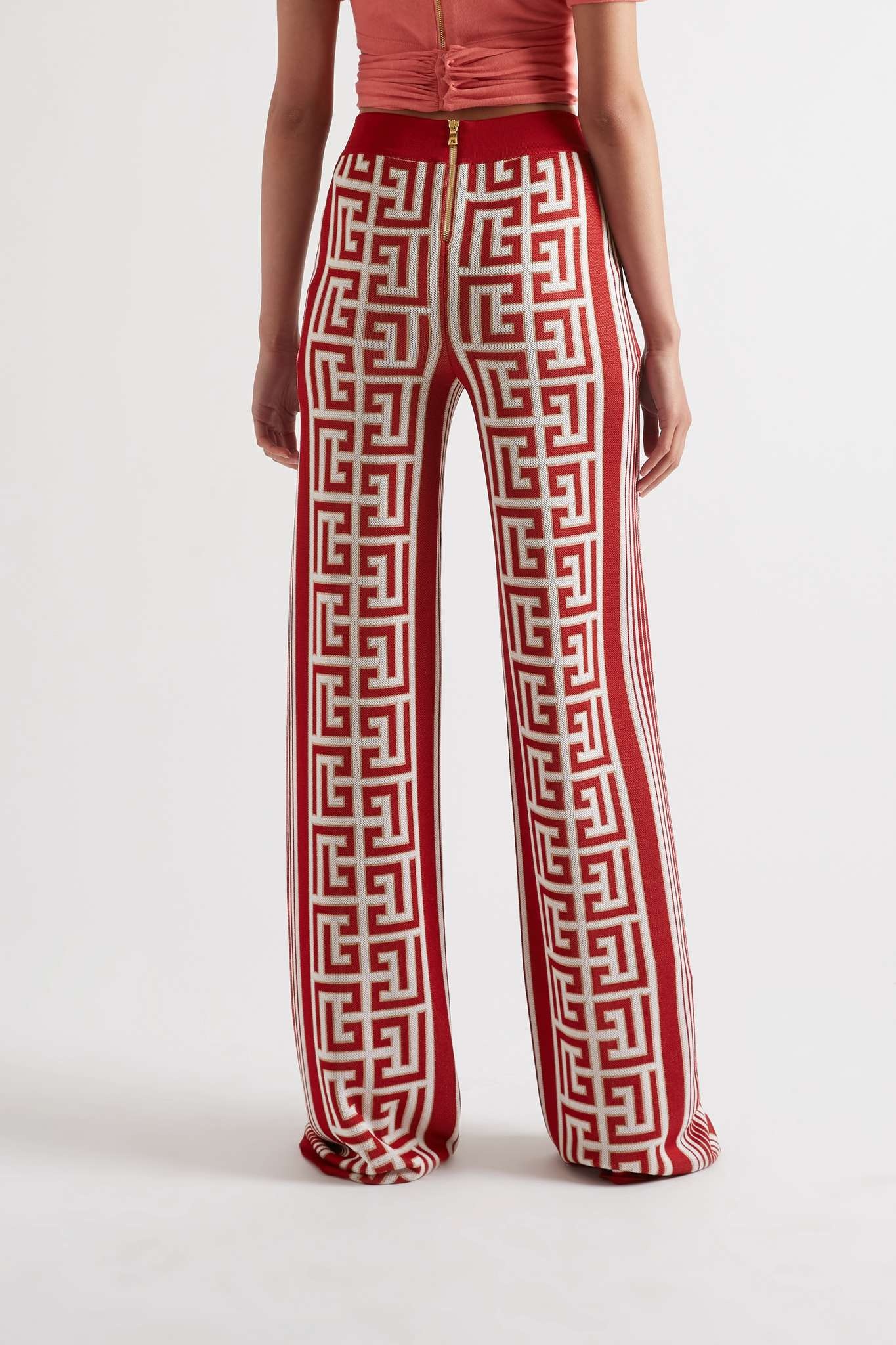 Jacquard-knit wide-leg pants - 3