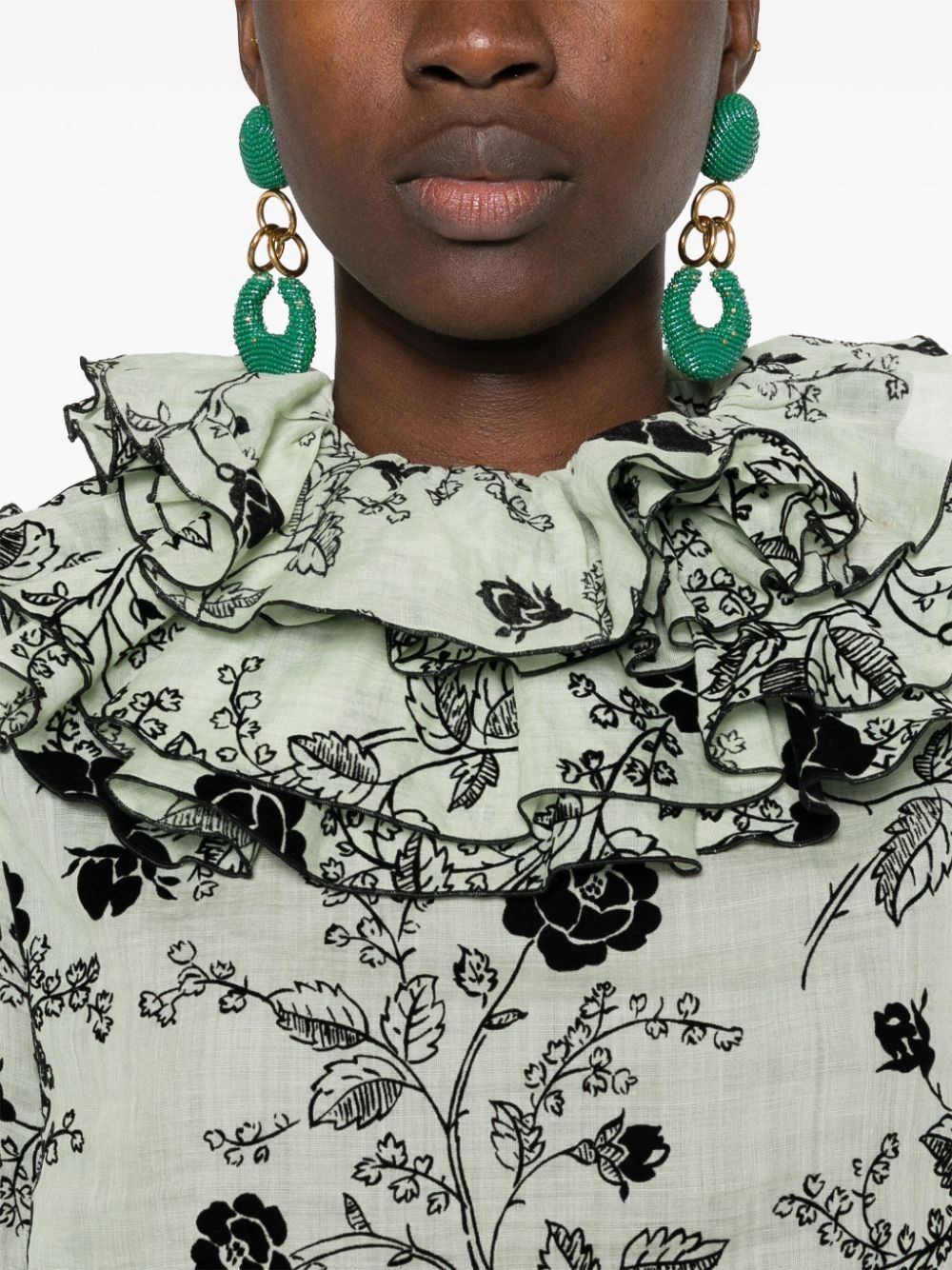 Sweetunia flocked-floral blouse - 5