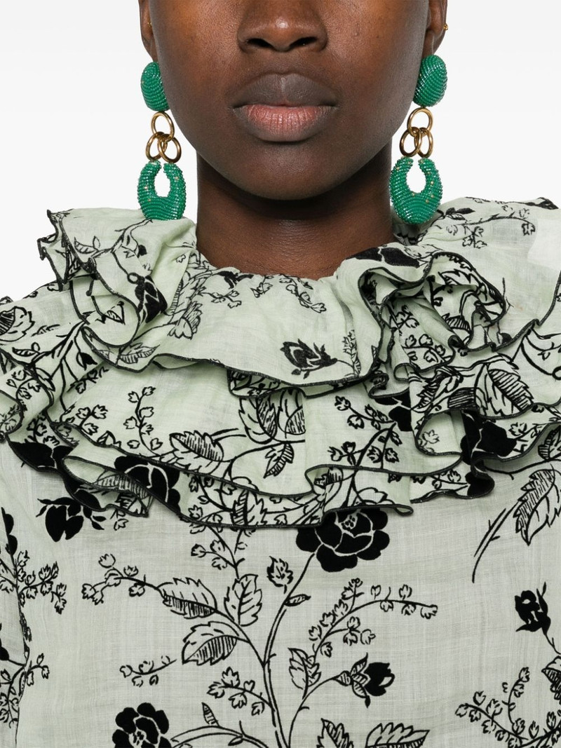 Sweetunia flocked-floral blouse 5