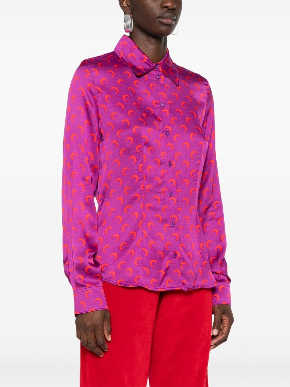 moon-printed shirt - 3