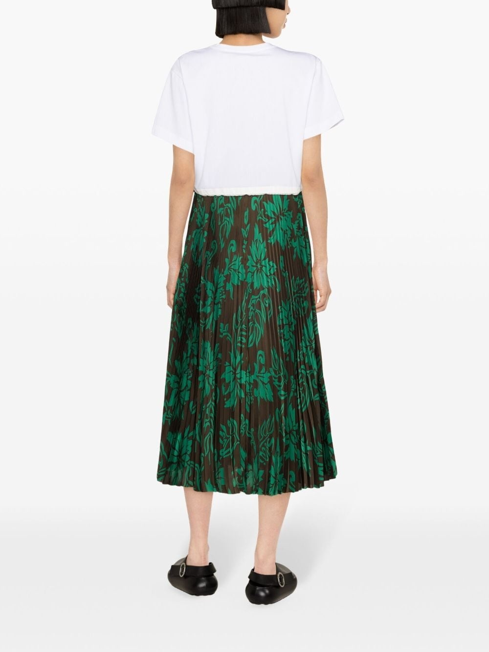 floral-print pleated maxi dress - 4
