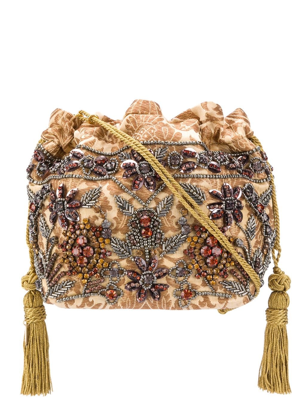 crystal-embellished bucket bag  - 1