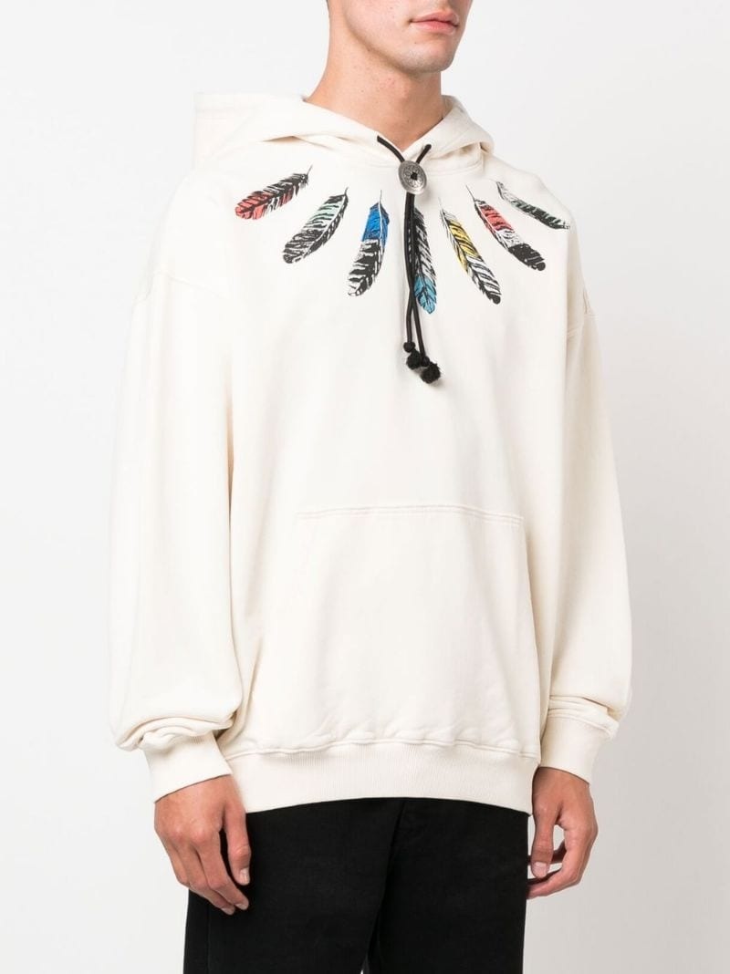 feather-print pullover hoodie - 3