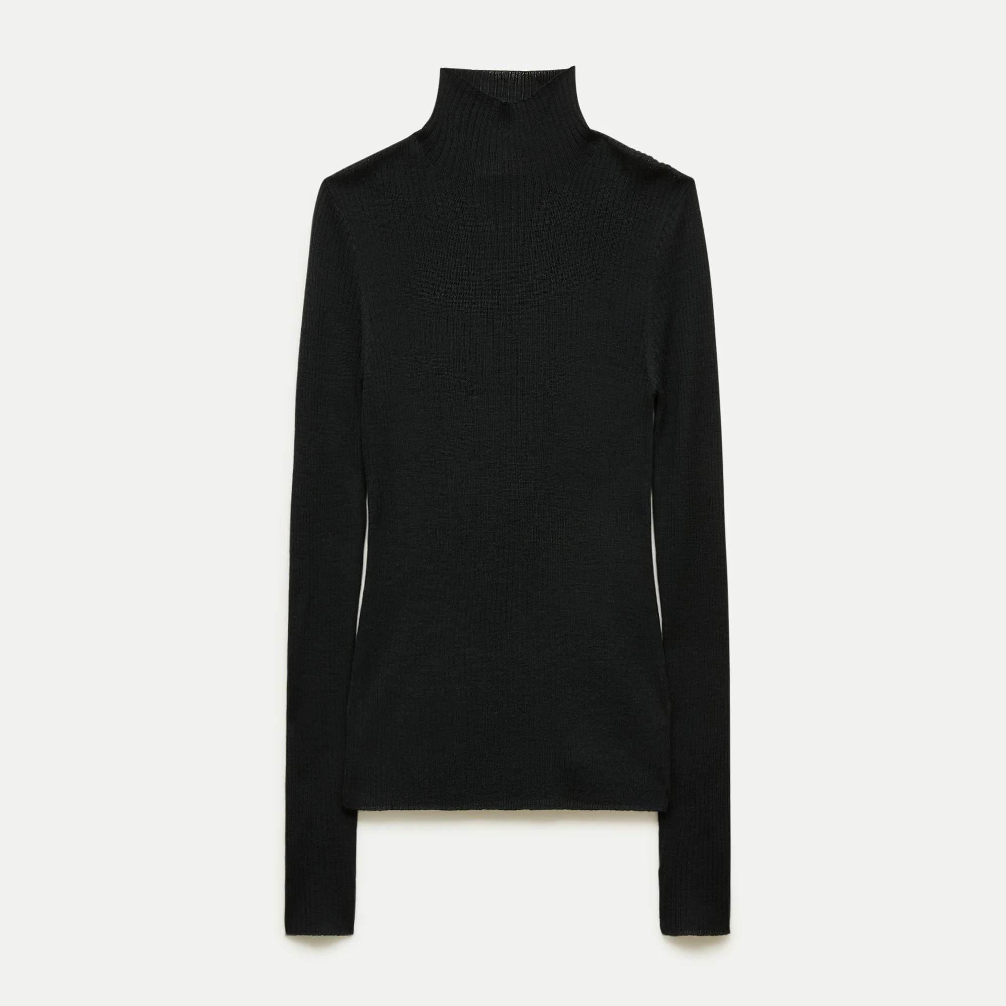 Ribbed merino turtleneck sweater - 1