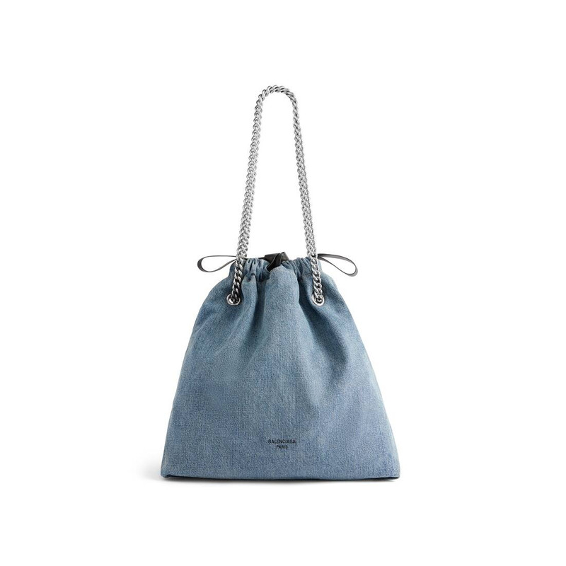 Women's Crush Medium Tote Bag Denim in Blue 1