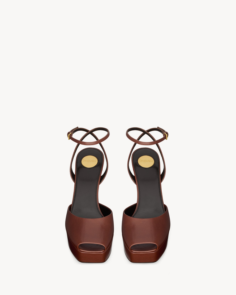 SAINT LAURENT LA SCANDALE PLATFORM SANDALS IN SMOOTH LEATHER outlook