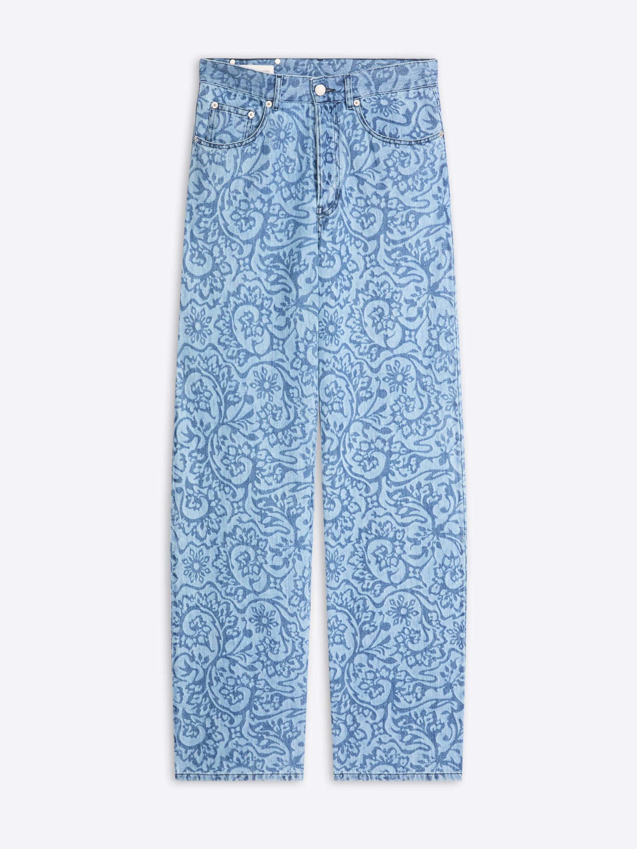 PRINTED DENIM PANTS - 1