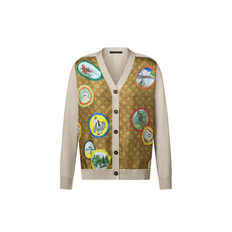 Monogram Cat Stamp Cardigan 1