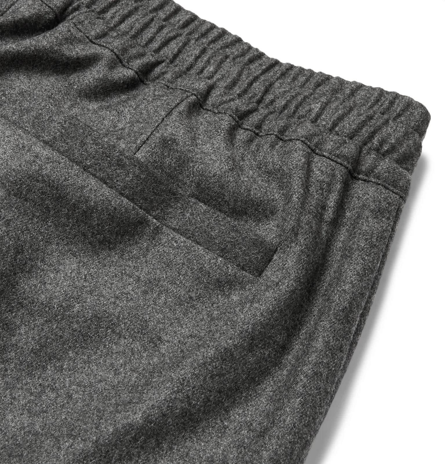 Tapered Mélange Wool and Cashmere-Blend Drawstring Trousers - 5